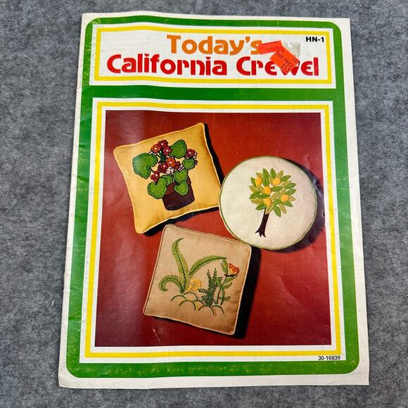 Today's California Crewel Hazel Pearson 1977 Vintage Embroidery Patterns Book - Picture 1 of 10